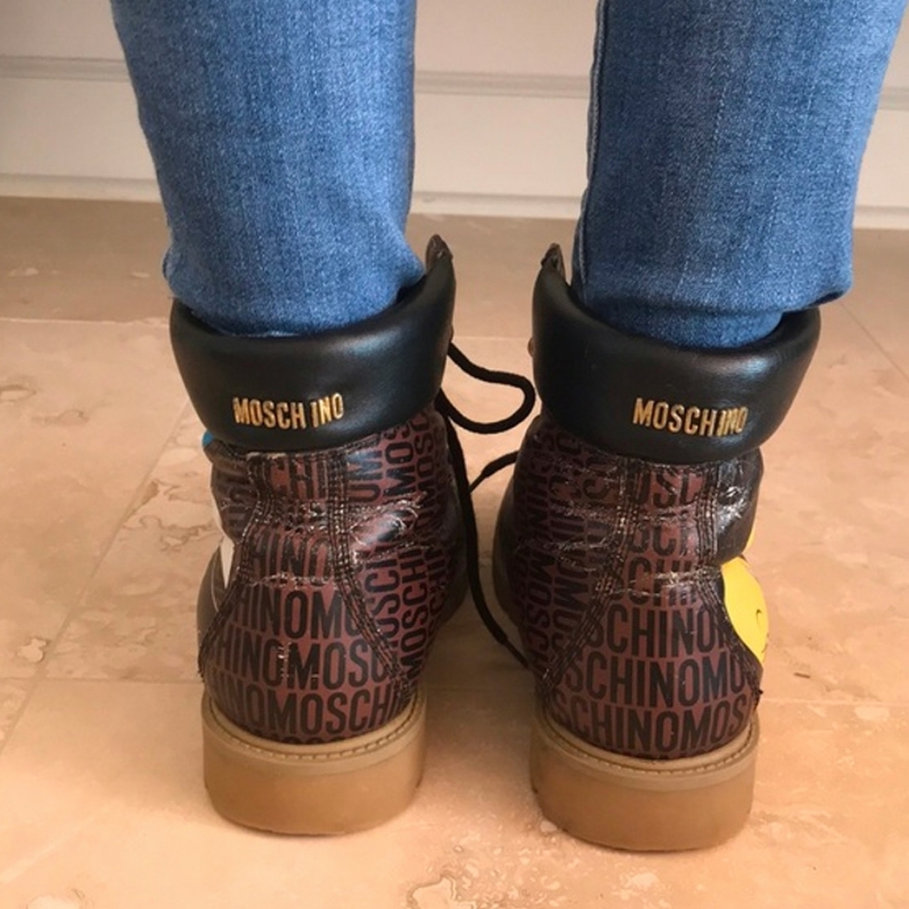 Moschino Looney Tunes Combat Ankle Hiking Boots Collectors Edition - Picture 9 of 11